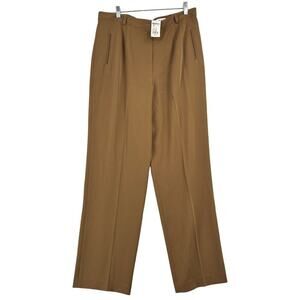 Mondo II Sonia High Rise Trouser Pants Pleated Stretch Knit Camel Size 16